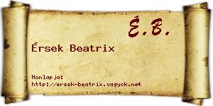 Érsek Beatrix névjegykártya